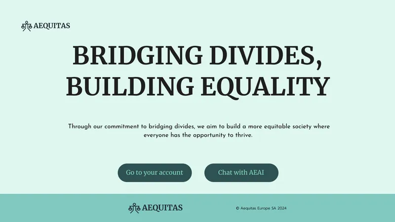 Aequitas online banking dashboard